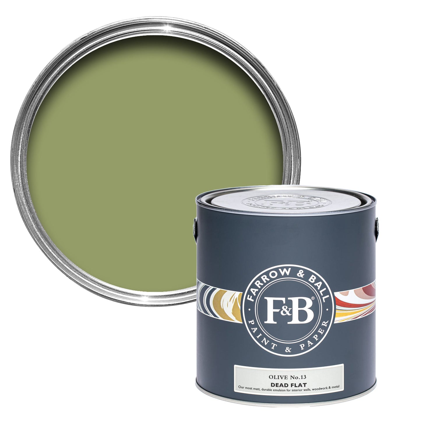 Farrow & Ball Olive No. 13 - Dead Flat 750ml