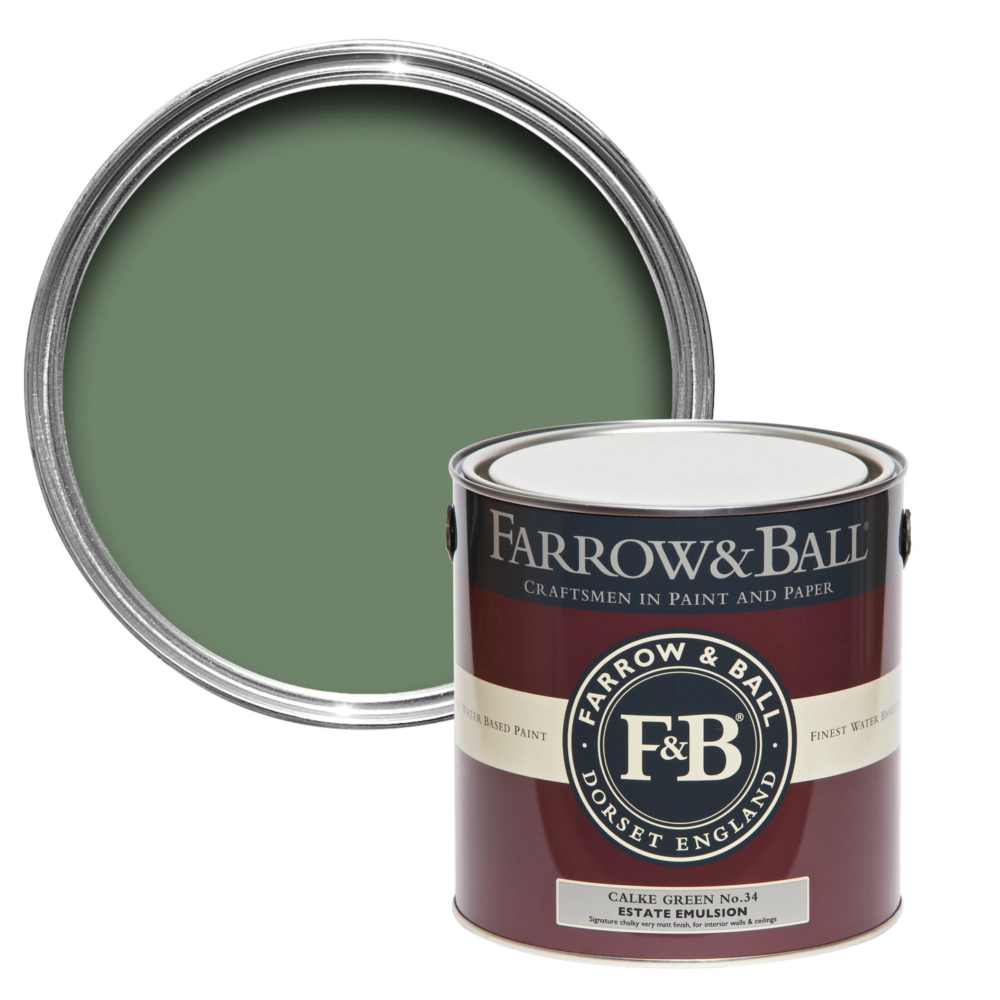 Farrow & Ball Calke Green No. 34 - Estate Emulsion 100ml