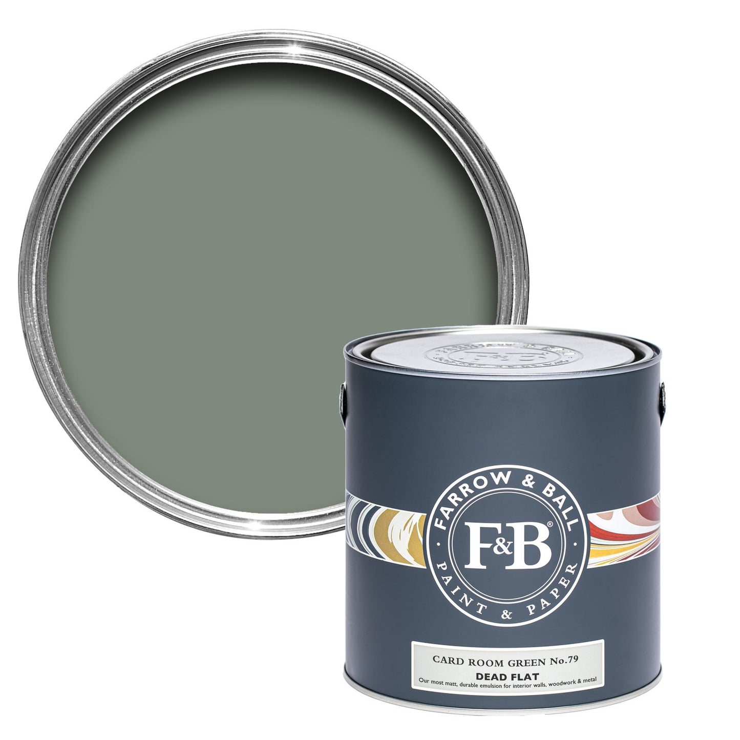 Farrow & Ball Card Room Green No. 79 - Dead Flat 750ml