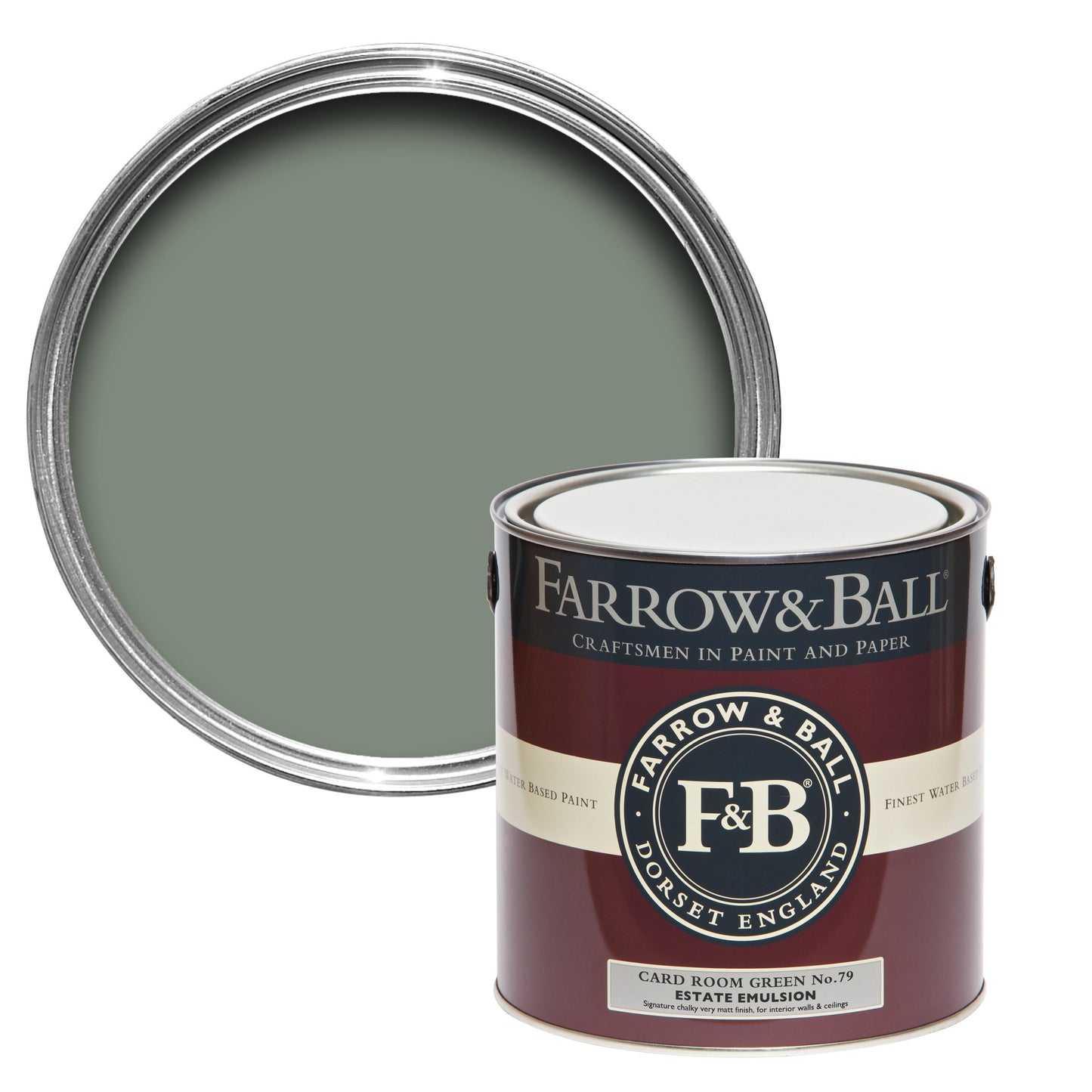 Farrow & Ball Card Room Green No. 79 - Estate Emulsion 5L