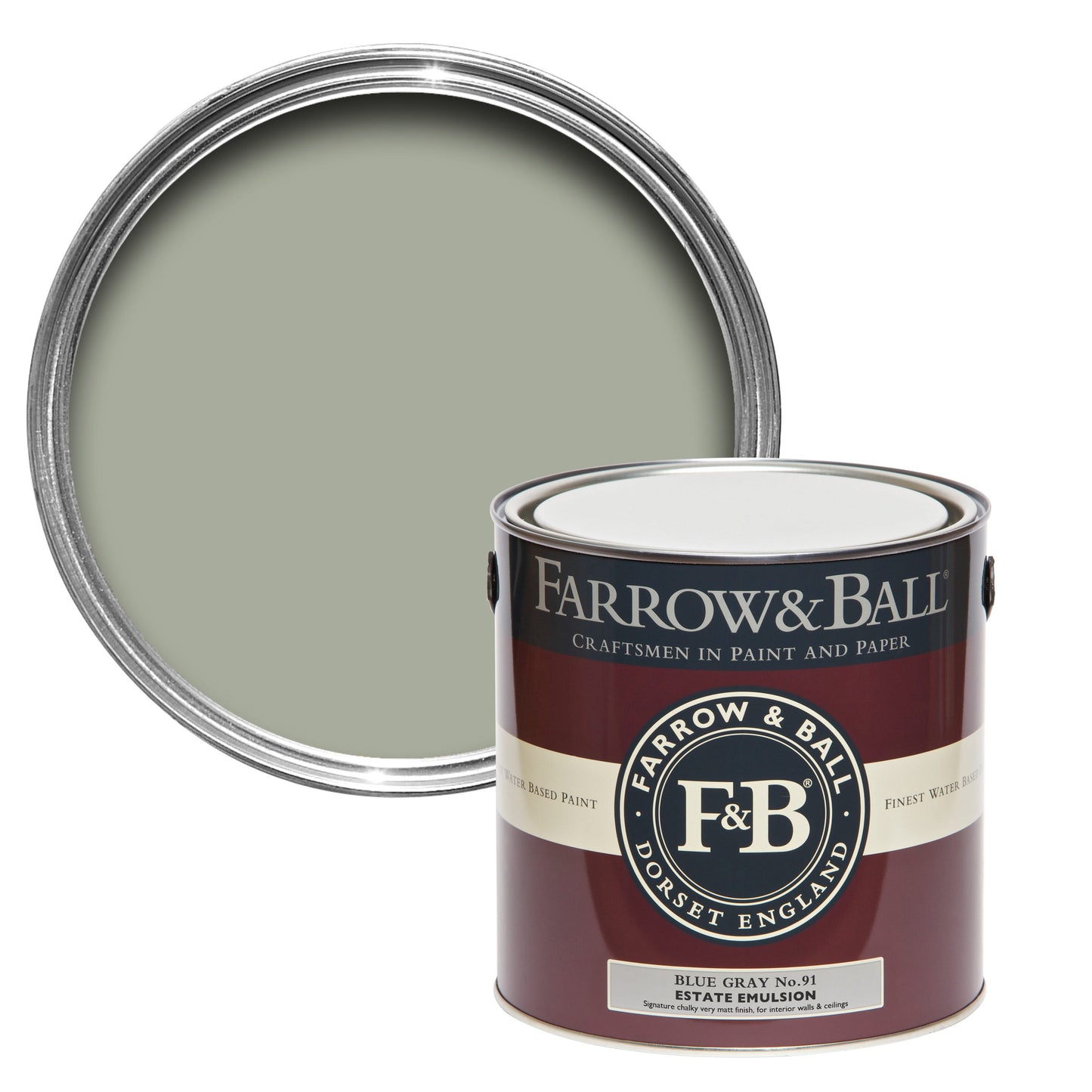 Farrow & Ball Blue Gray No. 91 - Casein Distemper 2.5L
