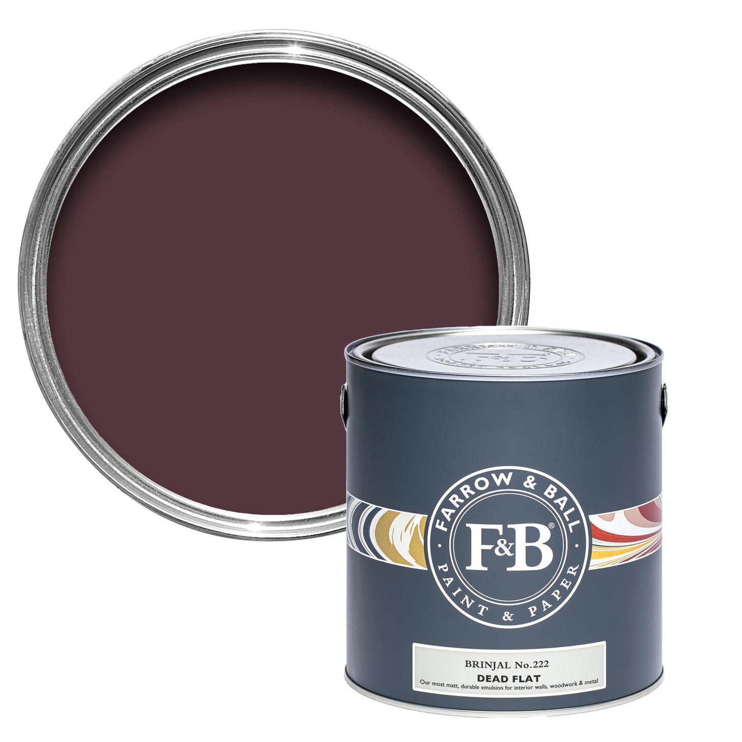 Farrow & Ball Brinjal No. 222 - Dead Flat 750ml