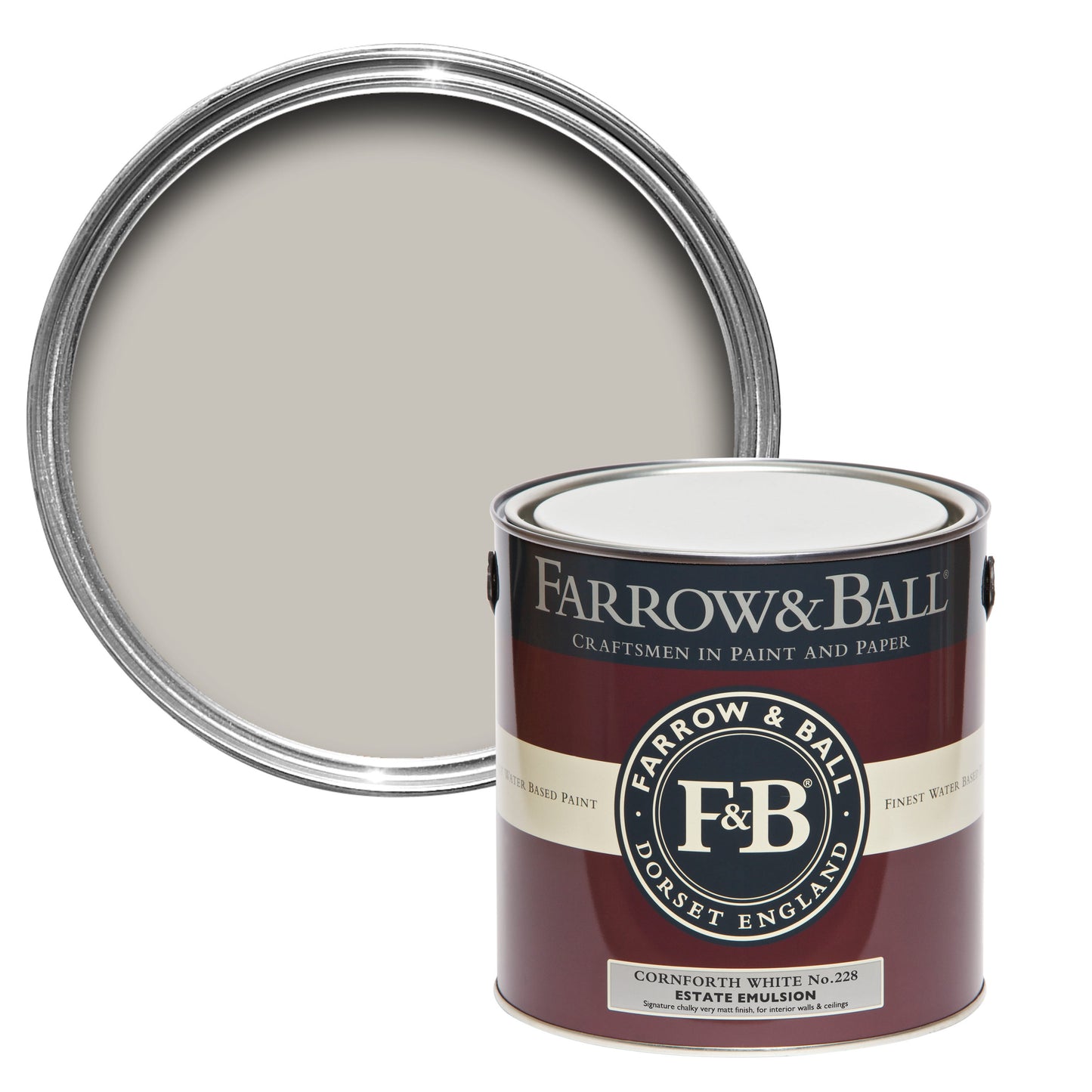 Farrow & Ball Cornforth White No. 228 - Estate Emulsion 2.5L