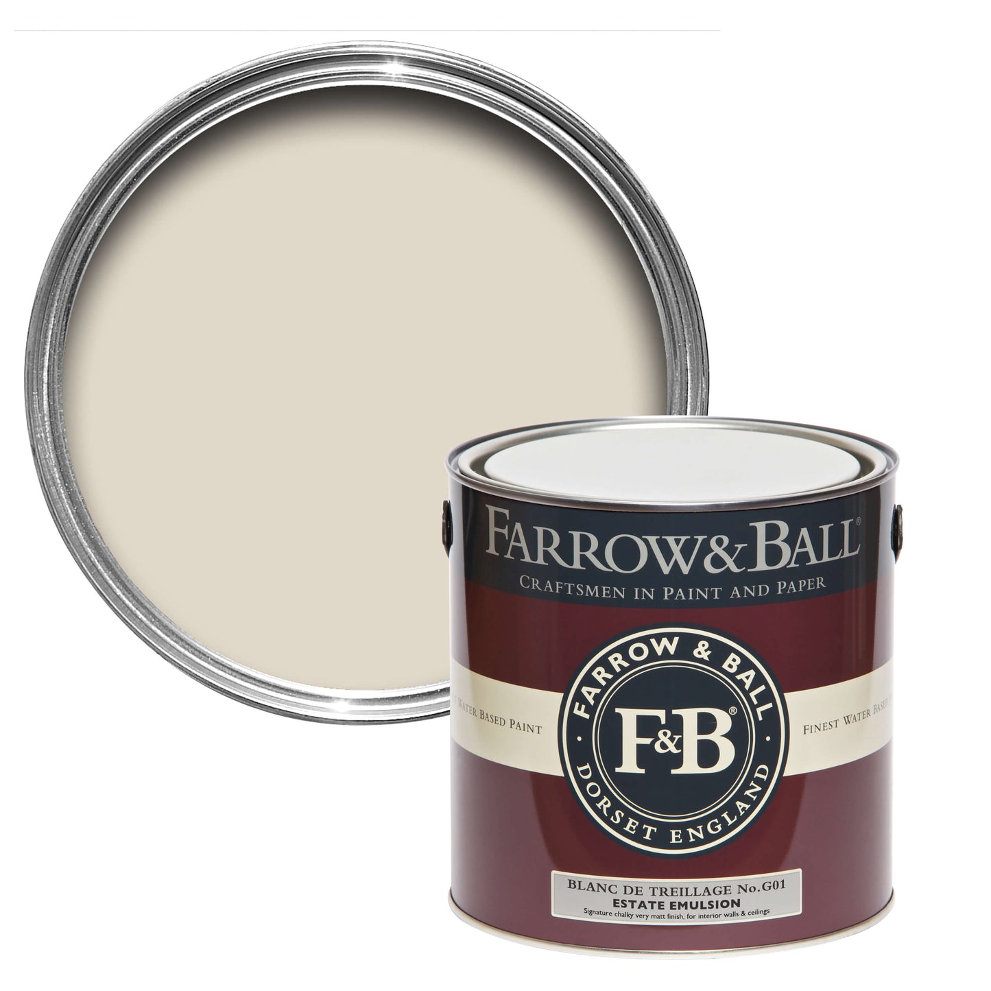 Farrow & Ball Blanc De Treillage No. G1 - Casein Distemper 5L