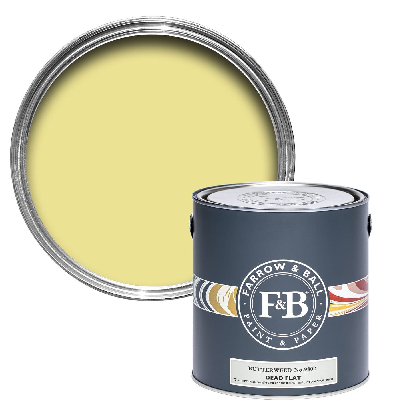 Farrow & Ball Butterweed No. 9802 - Dead Flat 2.5L