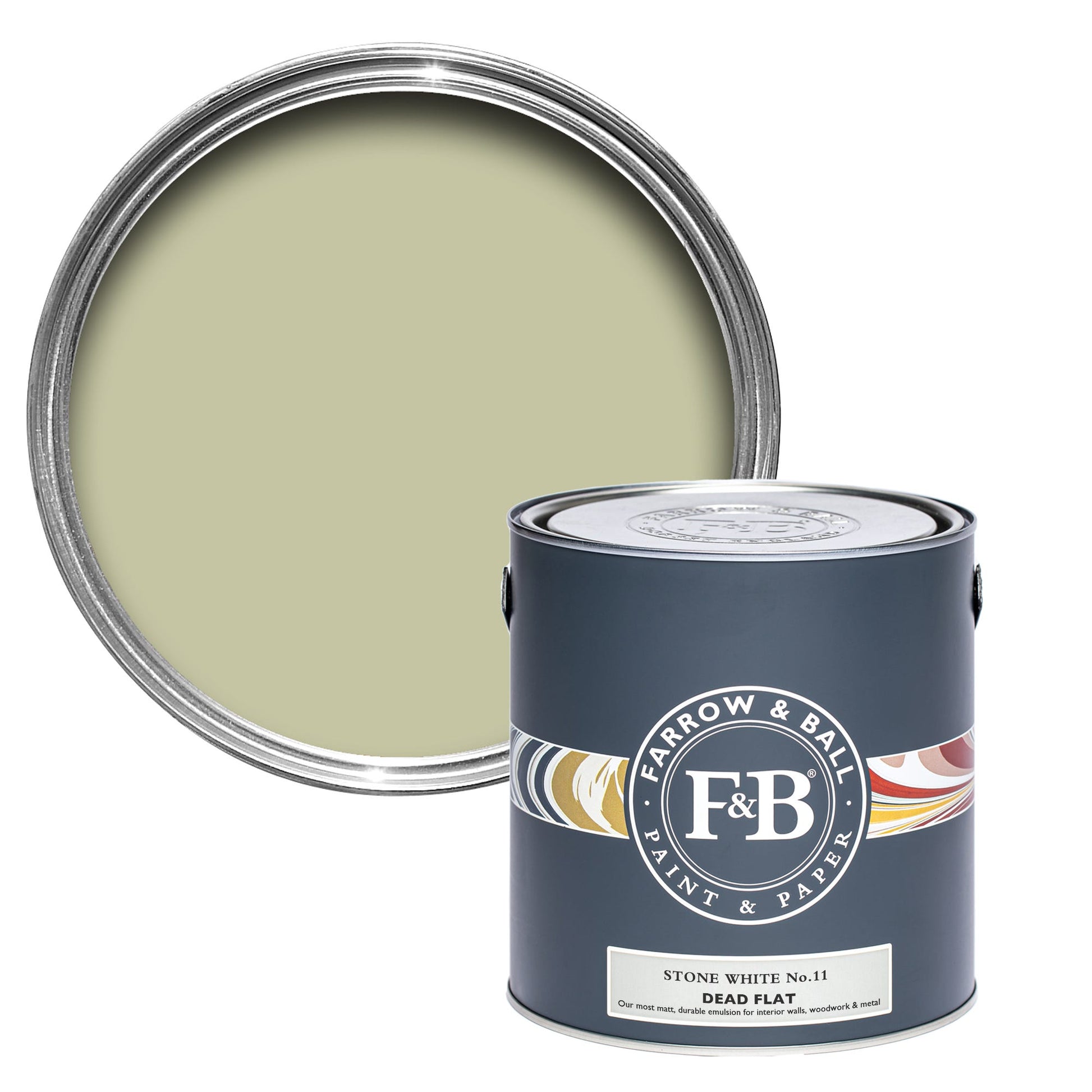Farrow & Ball Stone White No. 11 - Dead Flat 2.5L