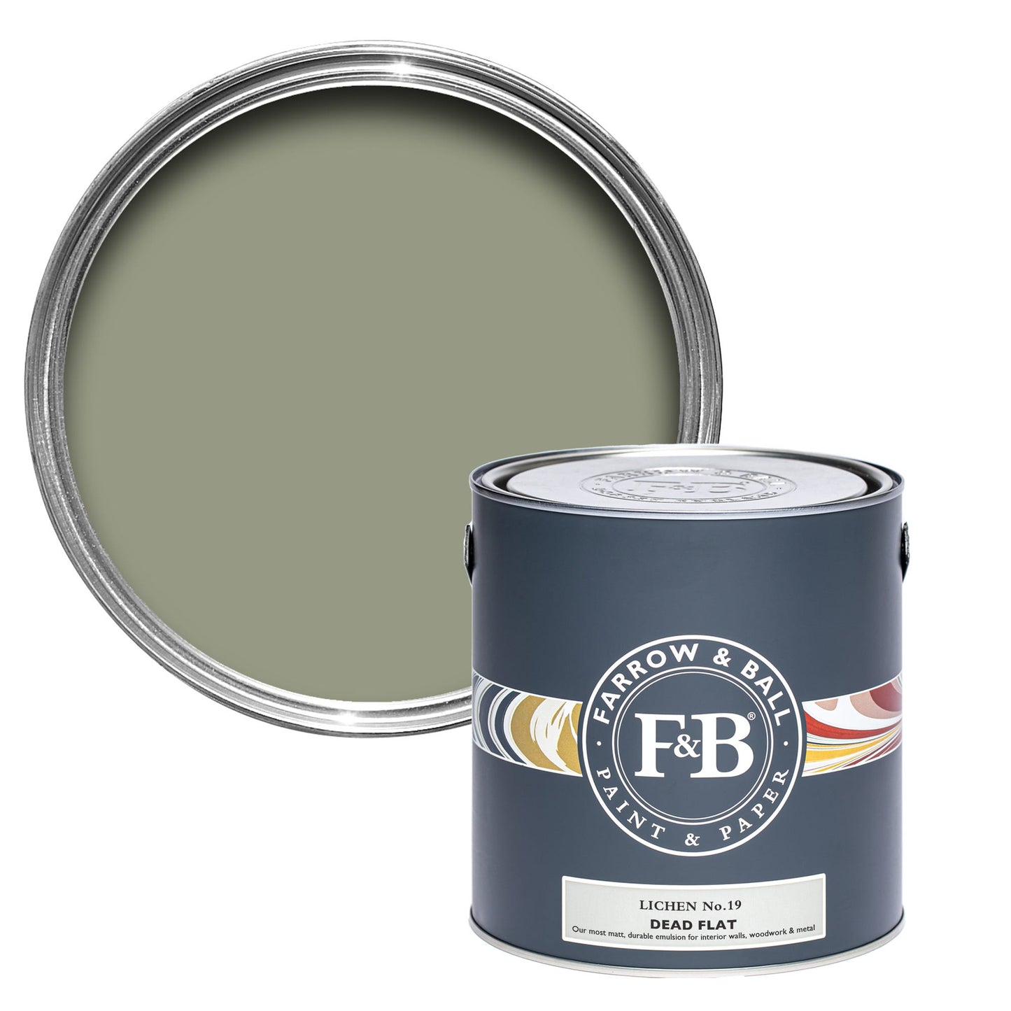 Farrow & Ball Lichen No. 19 - Dead Flat 2.5L
