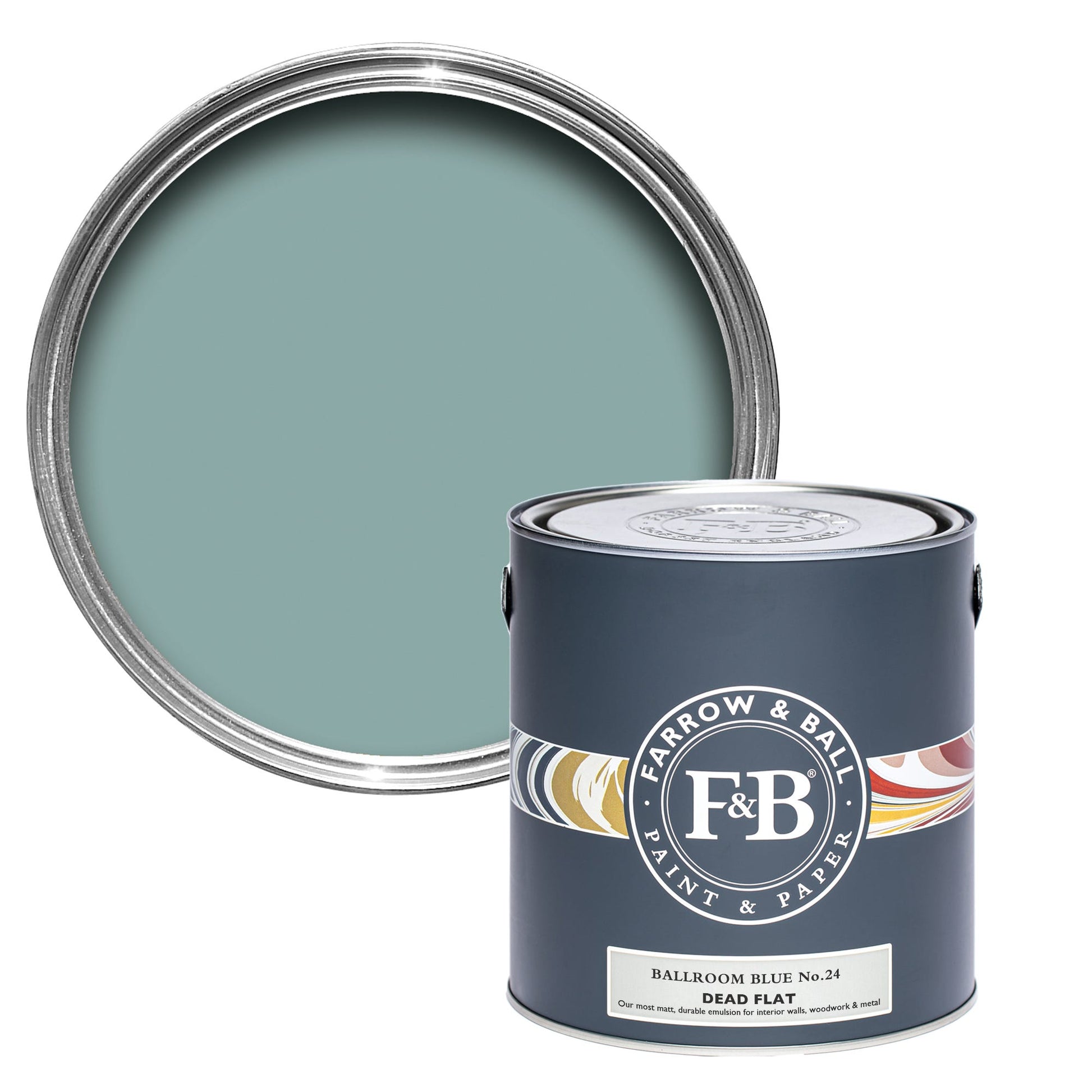 Farrow & Ball Ballroom Blue No. 24 - Dead Flat 5L