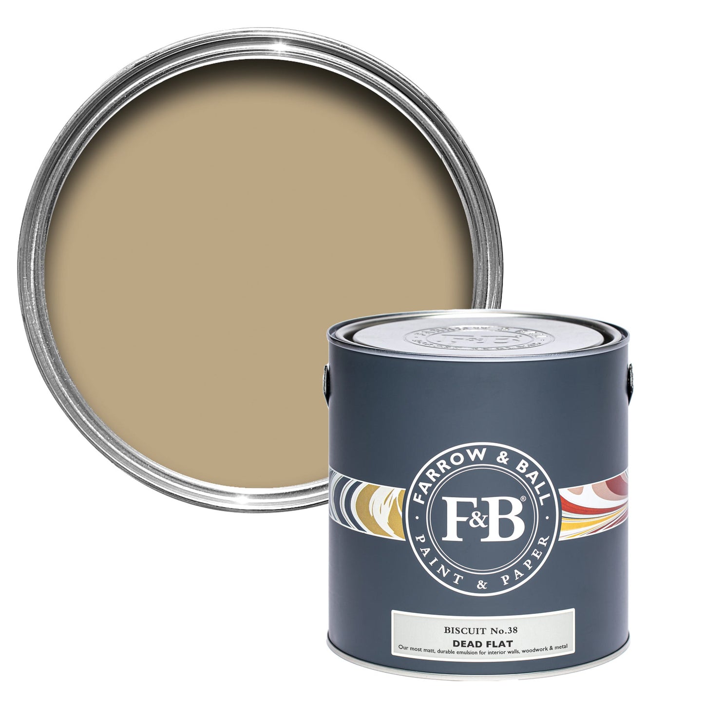 Farrow & Ball Biscuit No. 38 - Dead Flat 2.5L