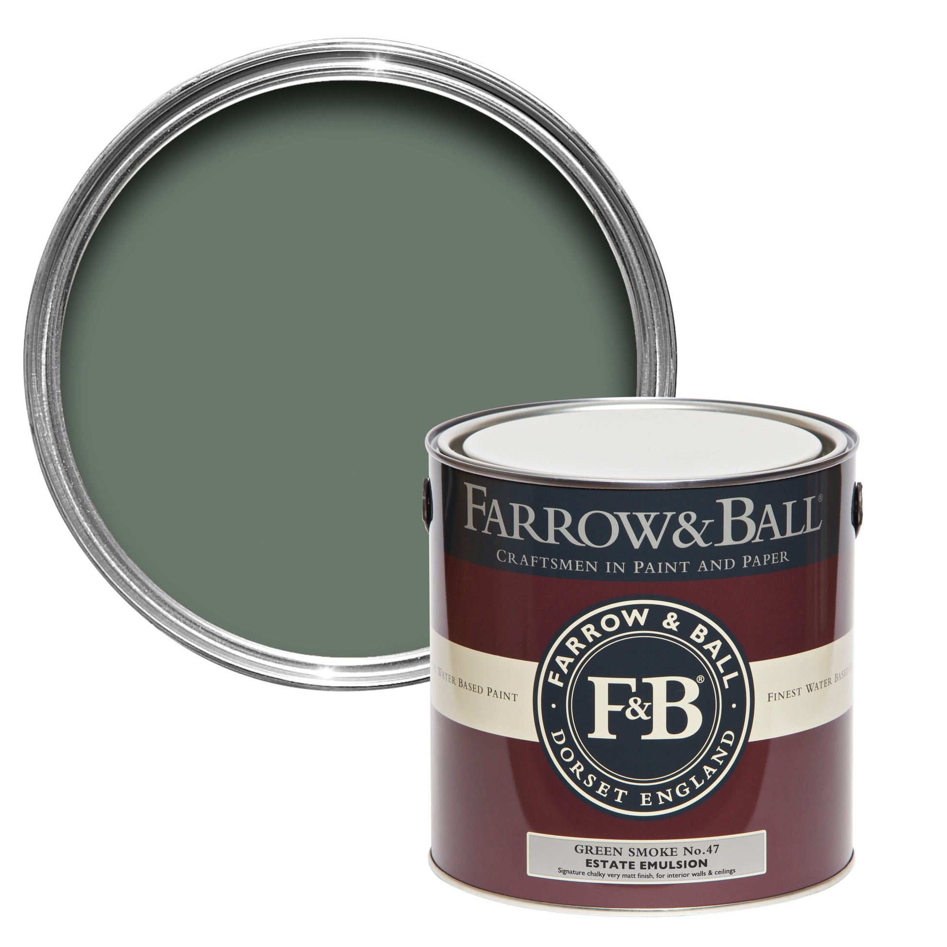 Farrow & Ball Green Smoke No. 47 - Estate Eggshell 2.5L