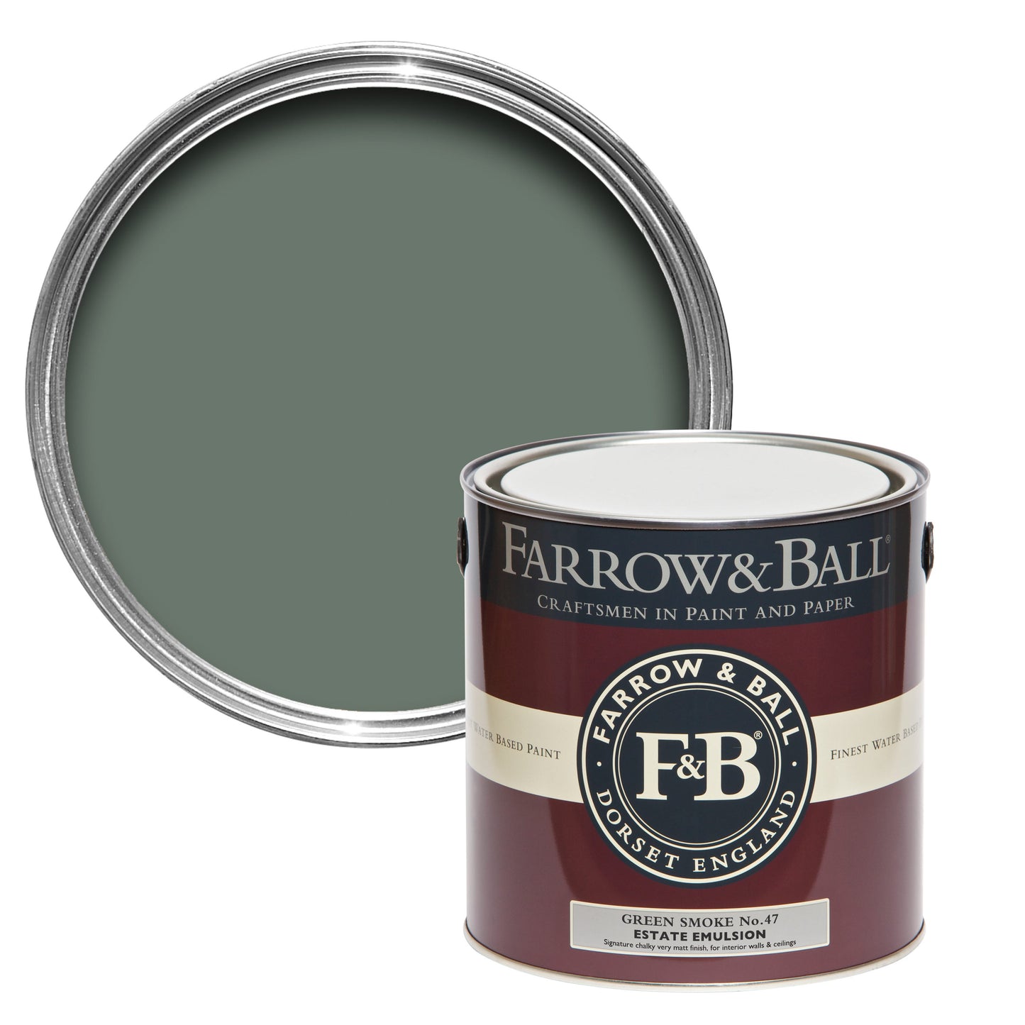 Farrow & Ball Green Smoke No. 47 - Estate Eggshell 750ml