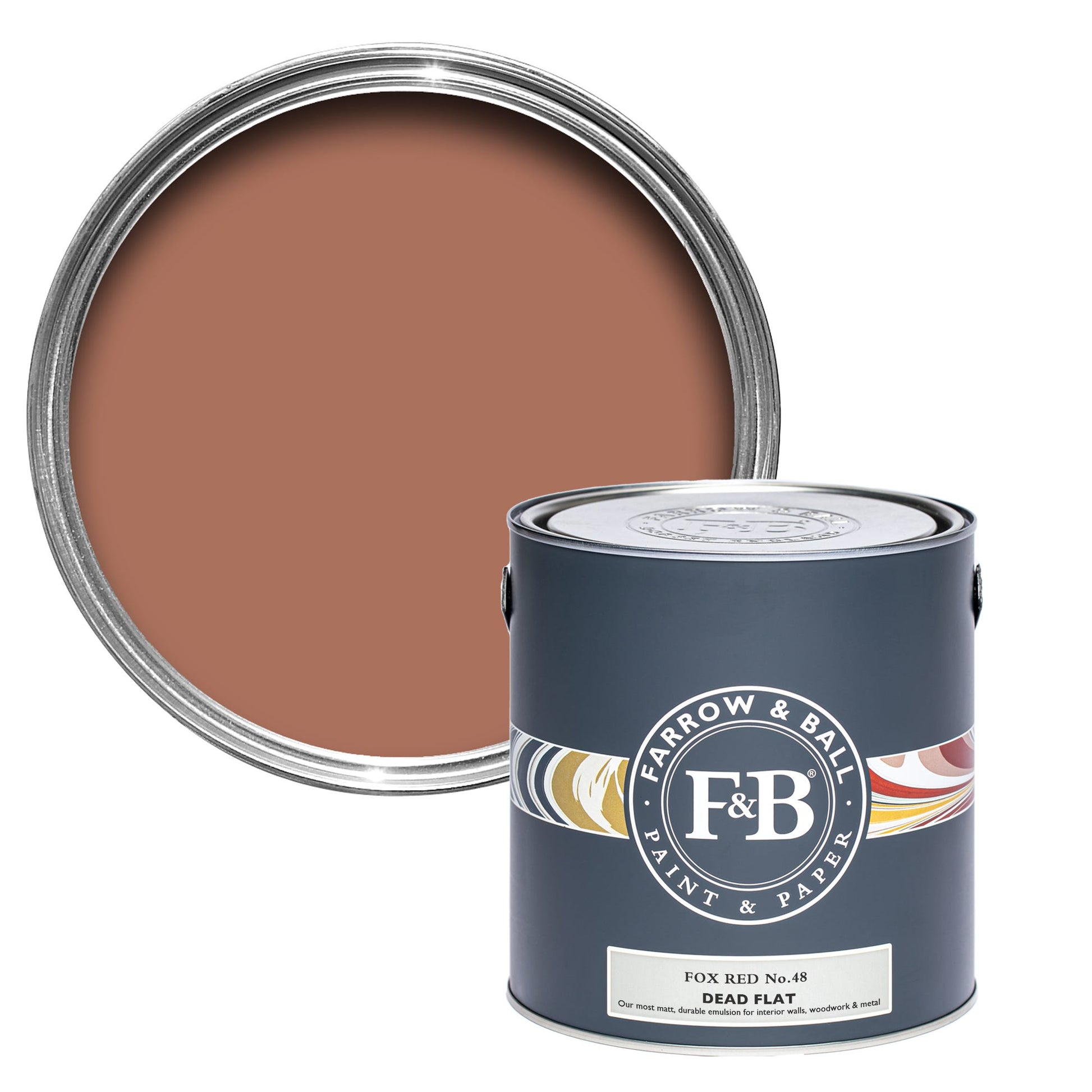 Farrow & Ball Fox Red No. 48 - Dead Flat 2.5L
