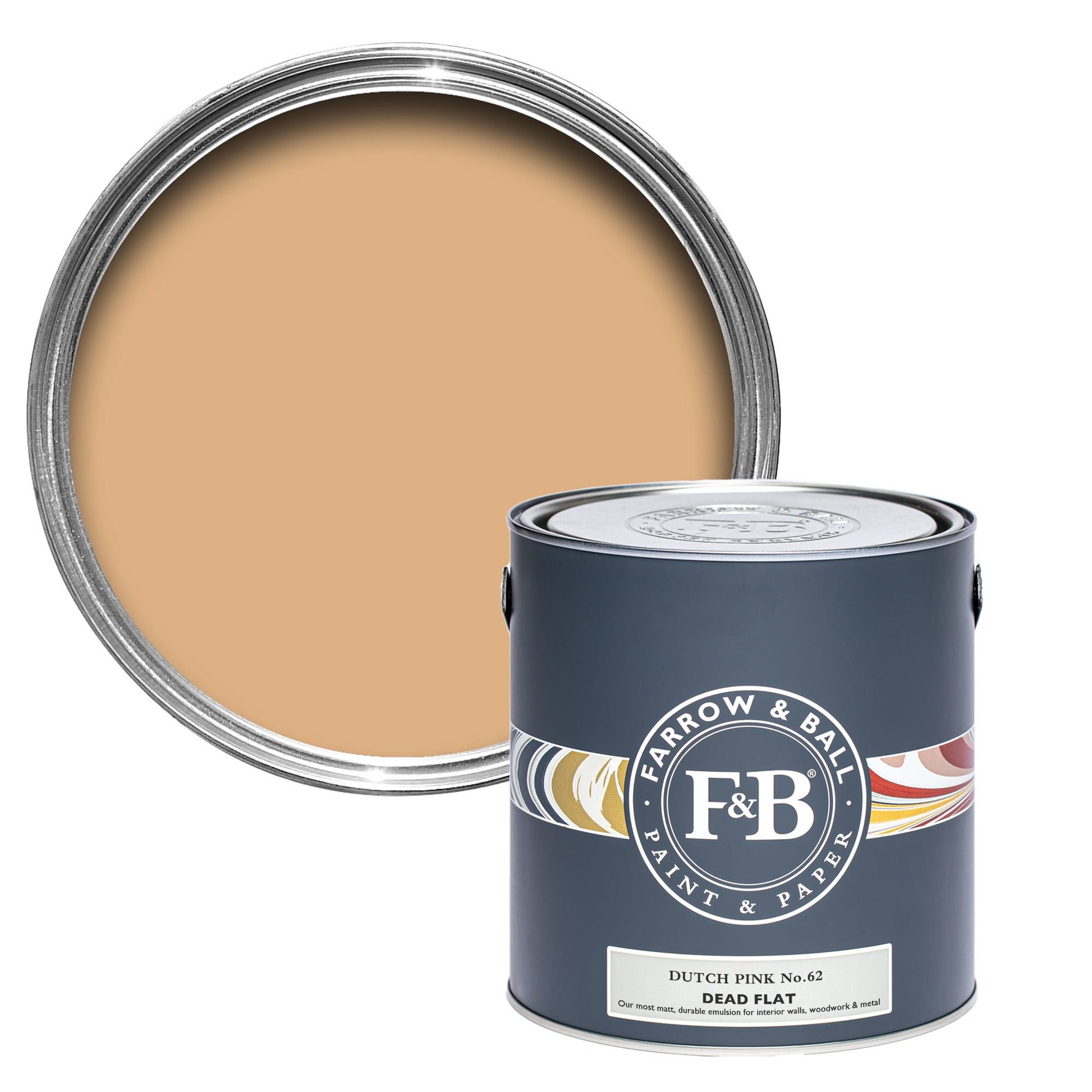 Farrow & Ball Dutch Pink No. 62 - Dead Flat 2.5L