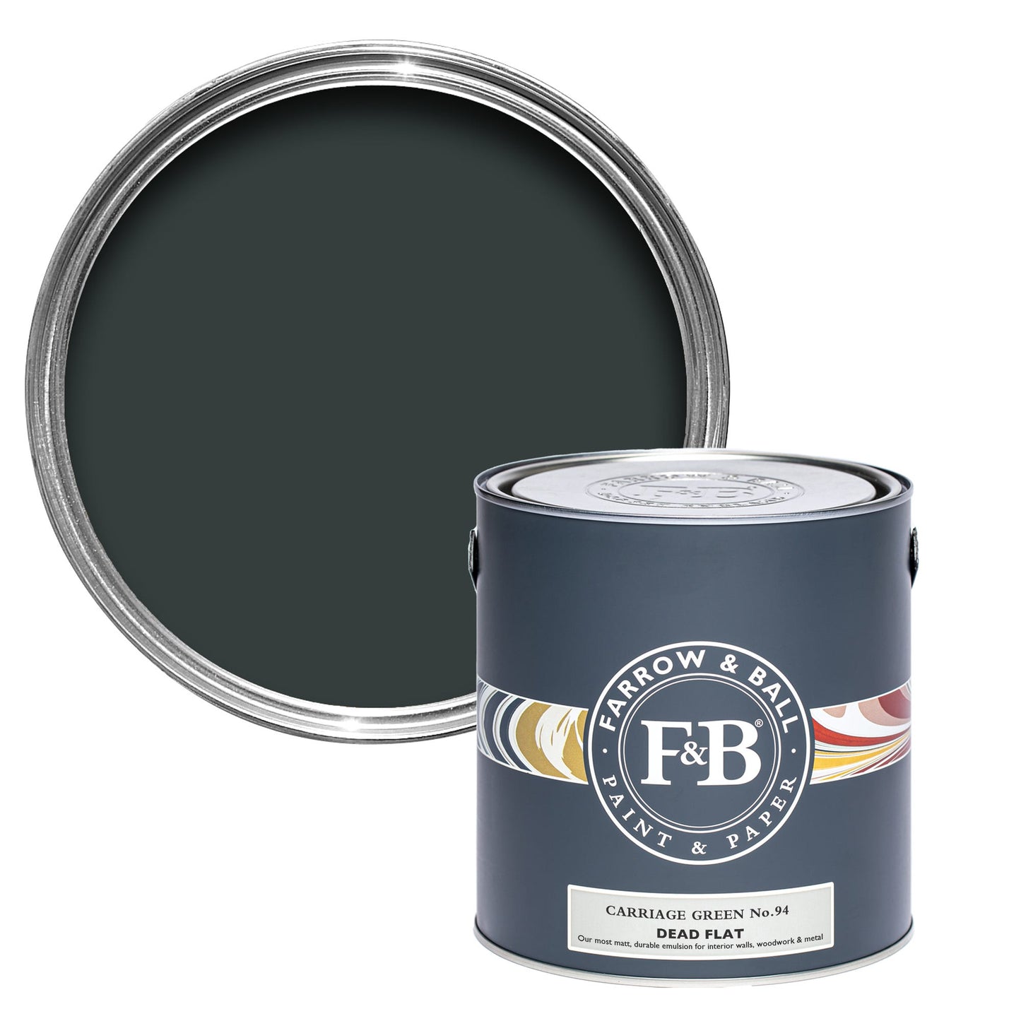Farrow & Ball Carriage Green No. 94 - Dead Flat 5L