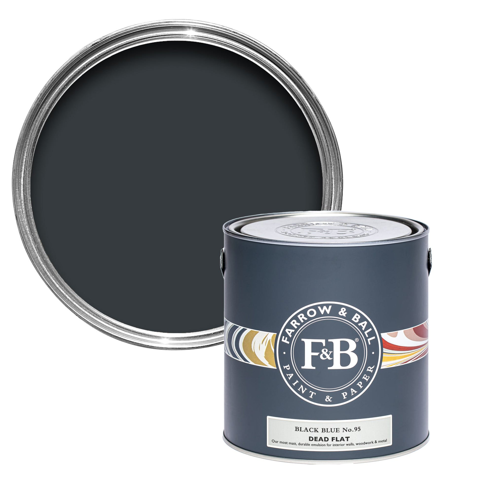 Farrow & Ball Black Blue No. 95 - Dead Flat 5L