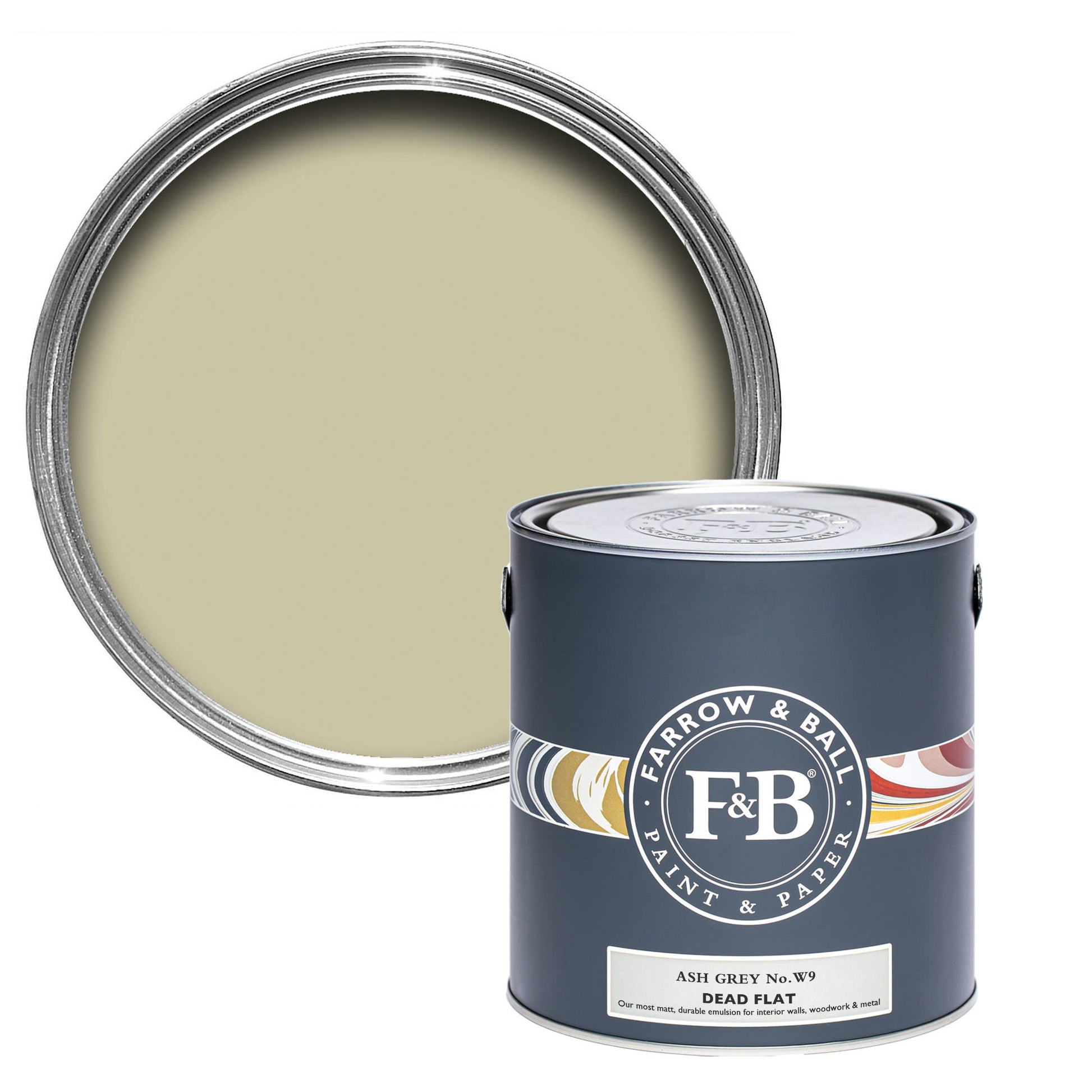Farrow & Ball Ash Grey No. W9 - Dead Flat 5L