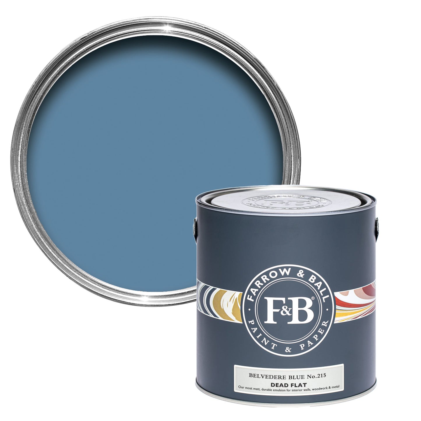 Farrow & Ball Belvedere Blue No. 215 - Dead Flat 750ml