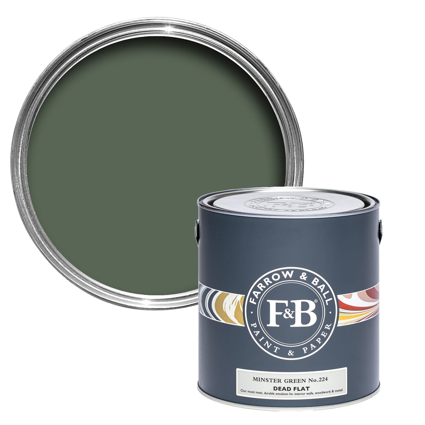 Farrow & Ball Minster Green No. 224 - Dead Flat 2.5L