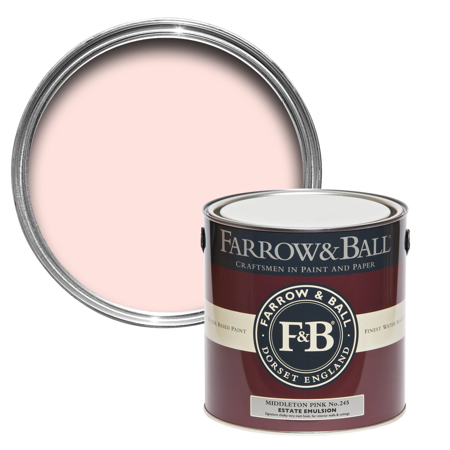 Farrow & Ball Middleton Pink No. 245 - Modern Eggshell 5L