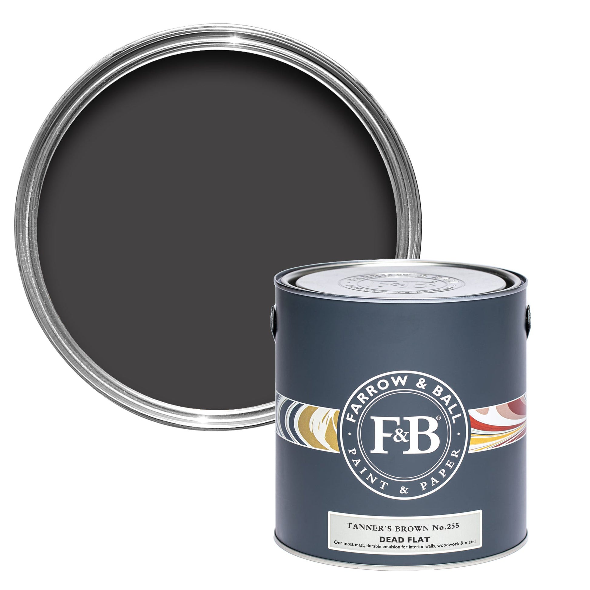 Farrow & Ball Tanner's Brown No. 255 - Dead Flat 2.5L