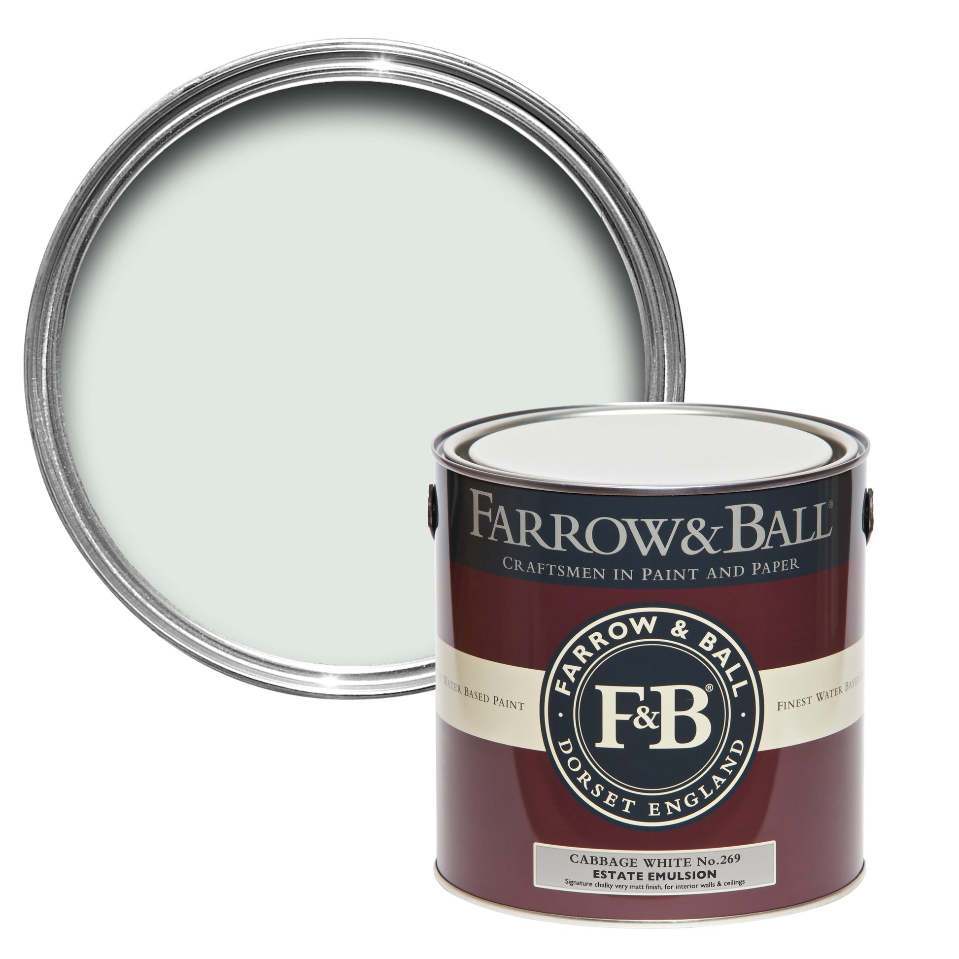 Farrow & Ball Cabbage White No. 269 - Estate Emulsion 2.5L