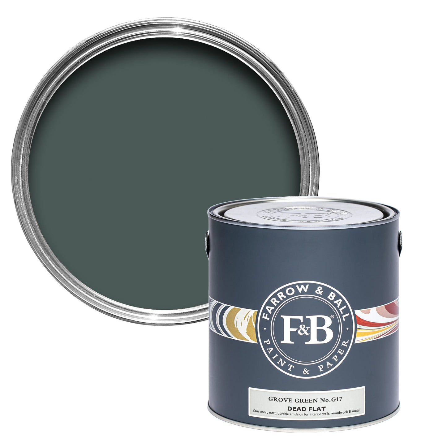 Farrow & Ball Grove Green No. G17 - Dead Flat 5L