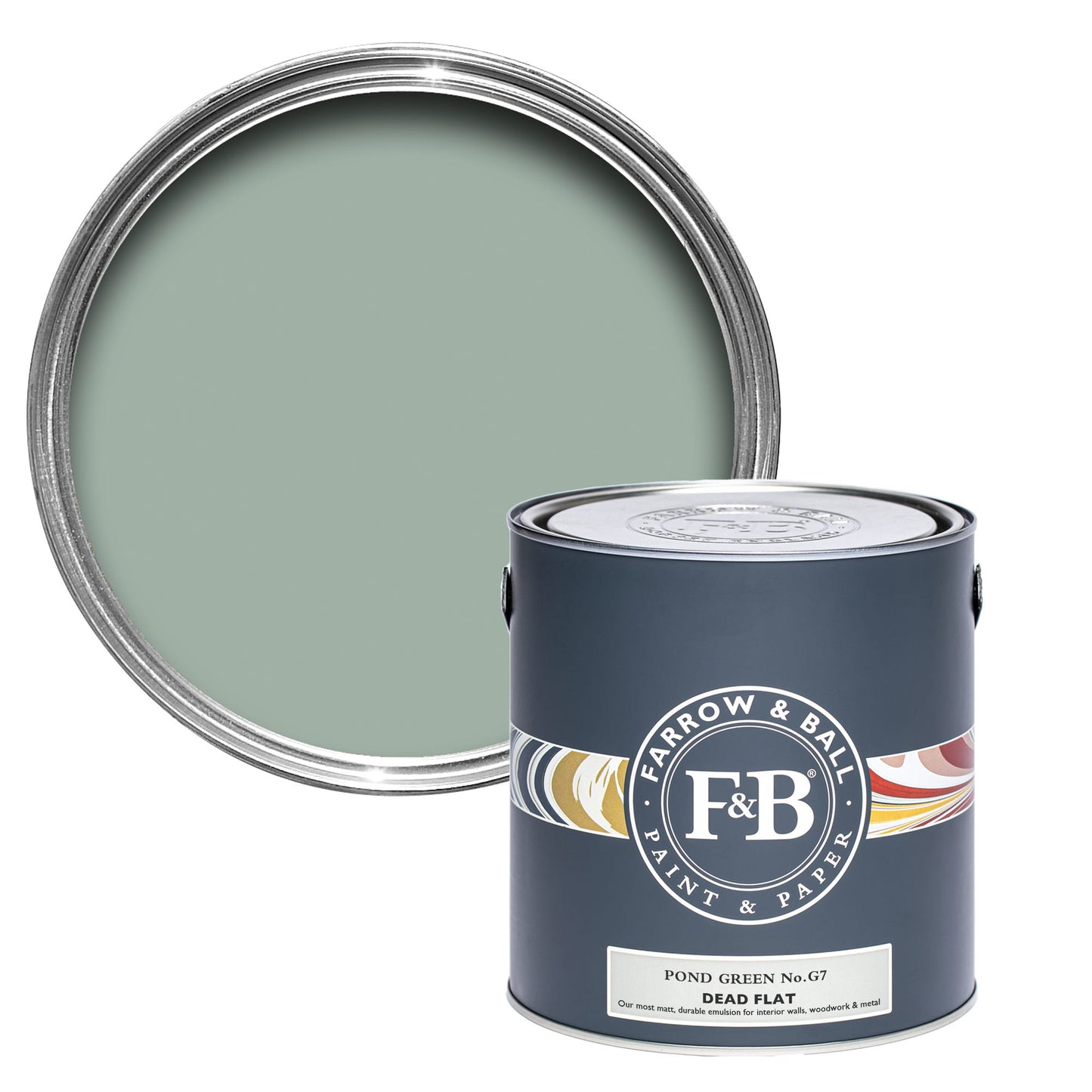 Farrow & Ball Pond Green No. G7 - Dead Flat 2.5L