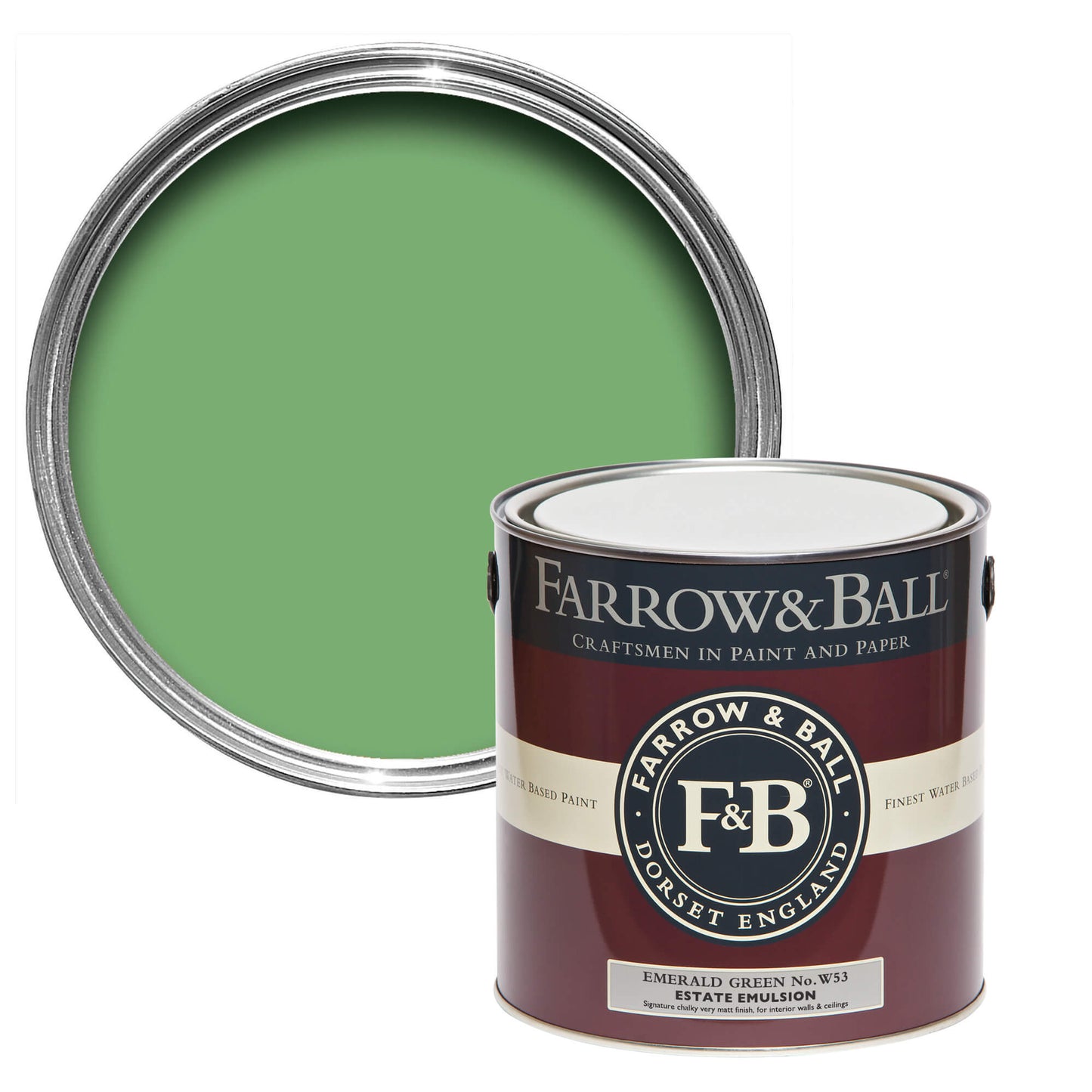 Farrow & Ball Emerald Green No. W53 - Modern Eggshell 750ml