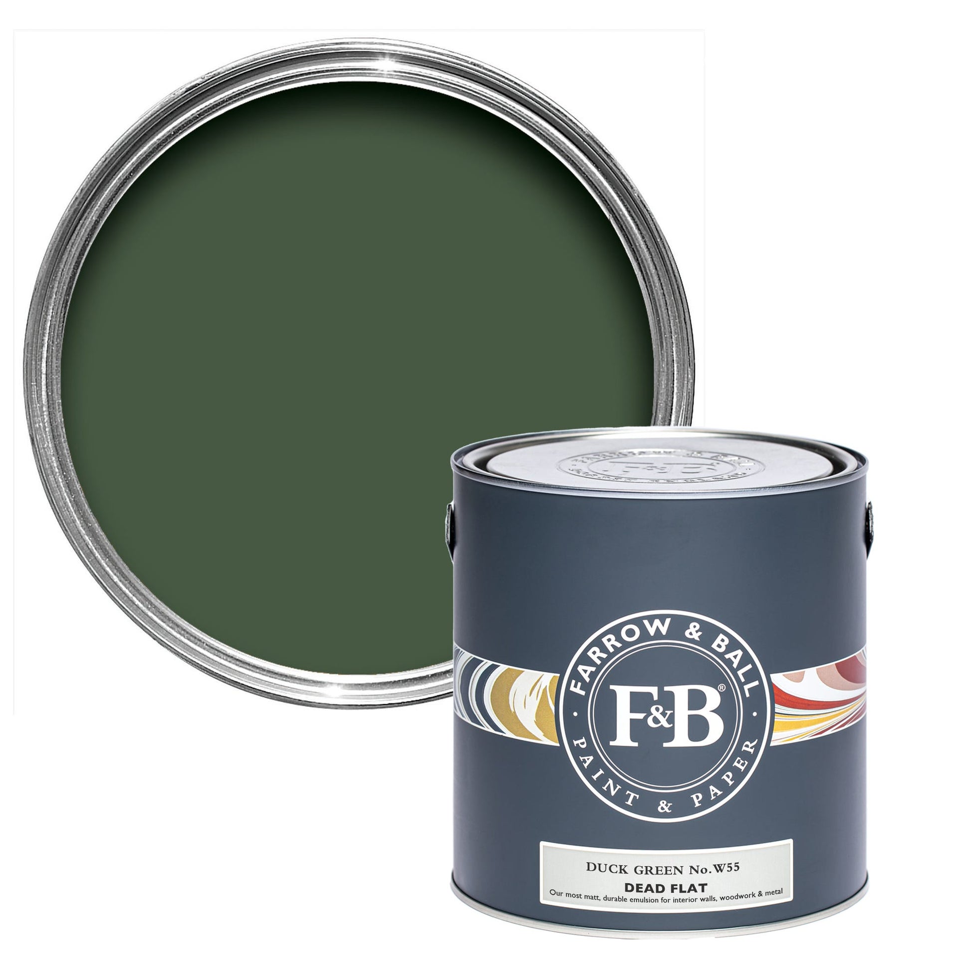 Farrow & Ball Duck Green No. W55 - Dead Flat 750ml