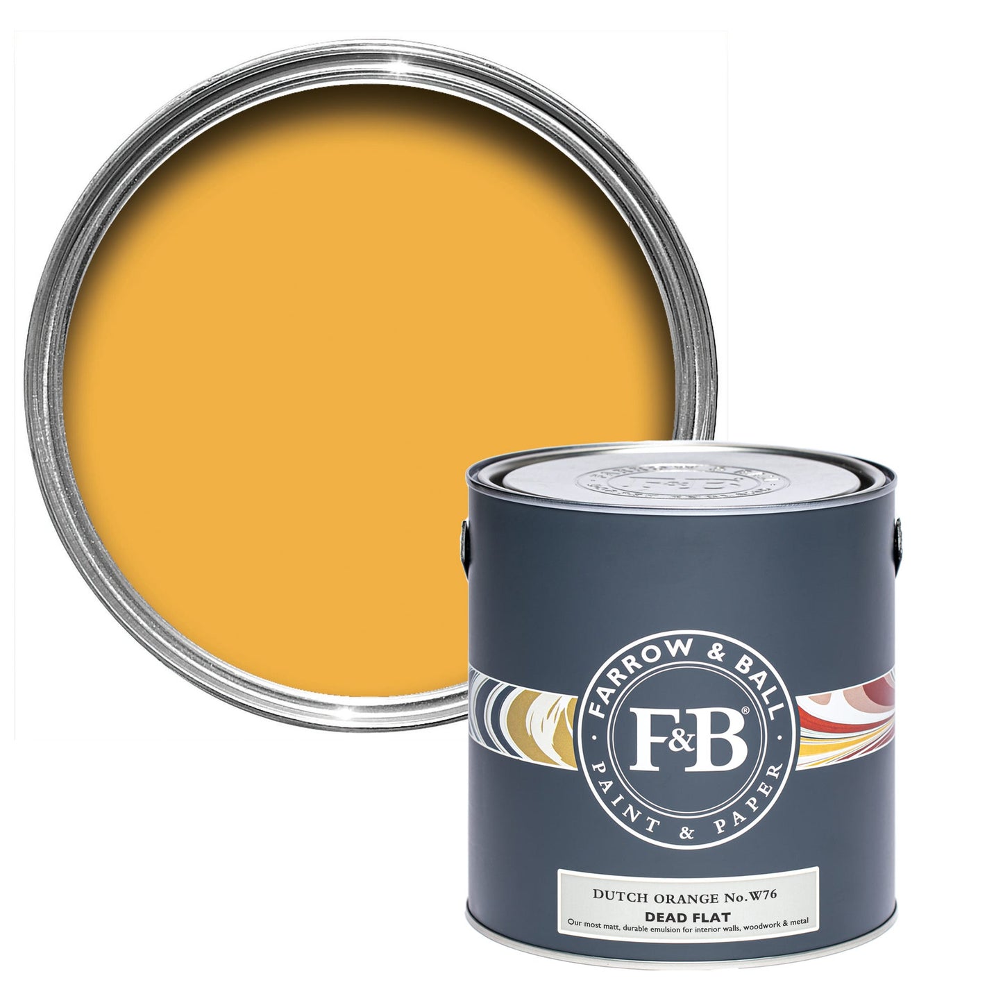 Farrow & Ball Dutch Orange No. W76 - Dead Flat 5L