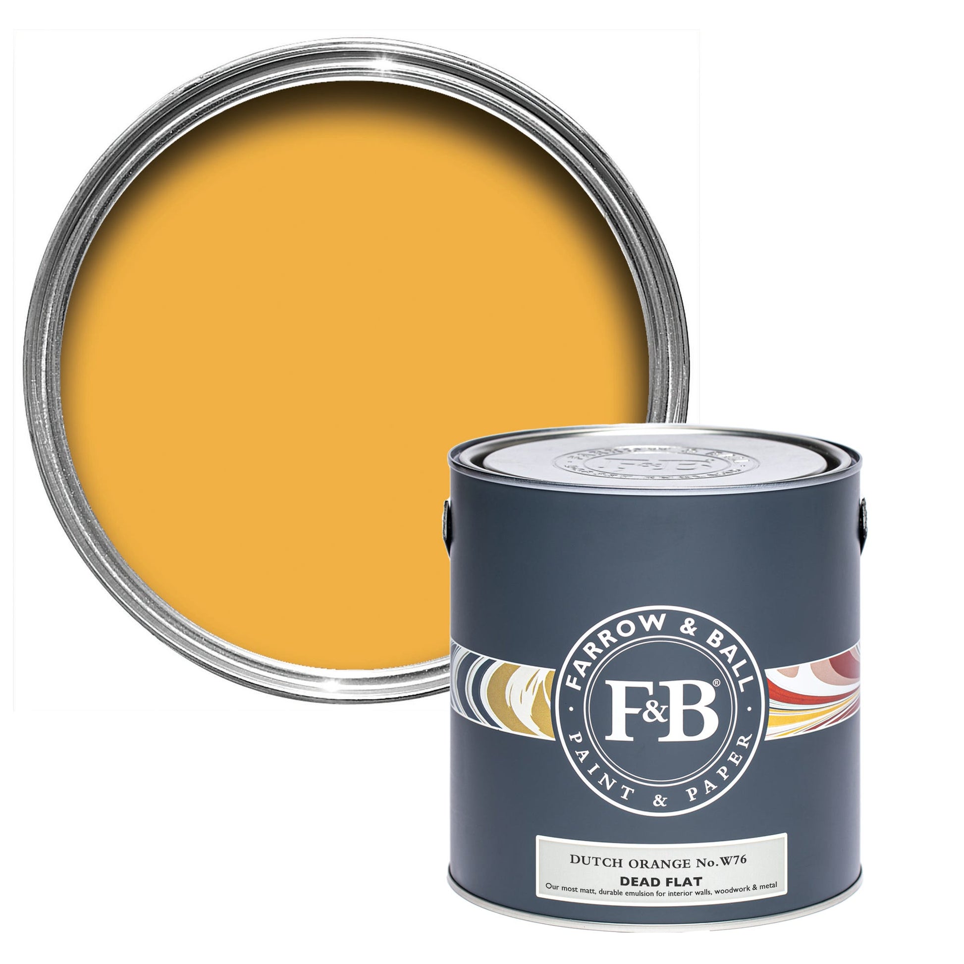 Farrow & Ball Dutch Orange No. W76 - Dead Flat 5L