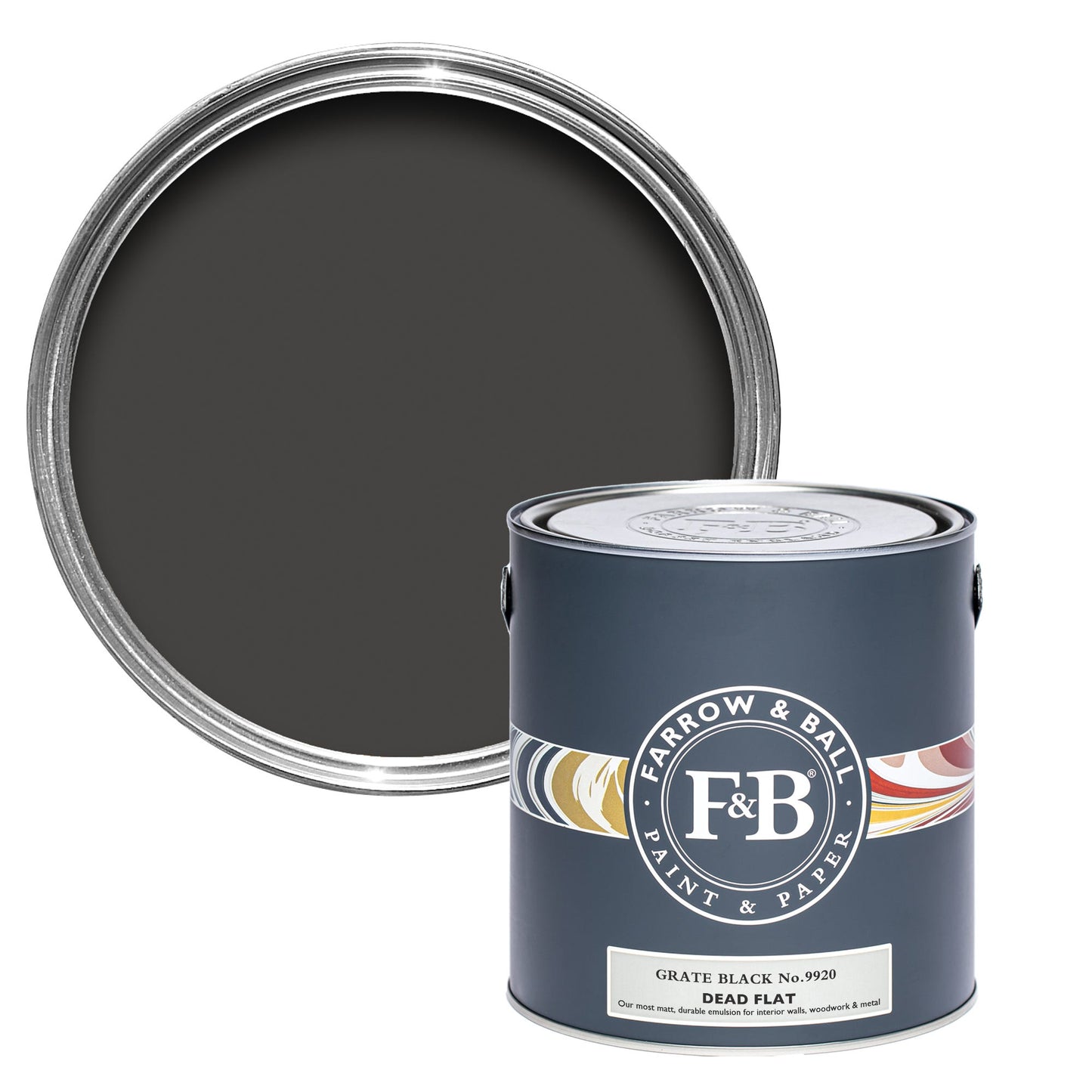 Farrow & Ball Grate Black No. 9920 - Dead Flat 5L