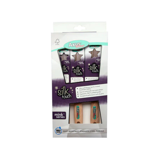 Bespoke Decor (Mink) Silk Touch Brush Set 3 Piece (1", 1.5", 2") paint