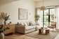 AI-generated living room inspiration with warm ivory walls