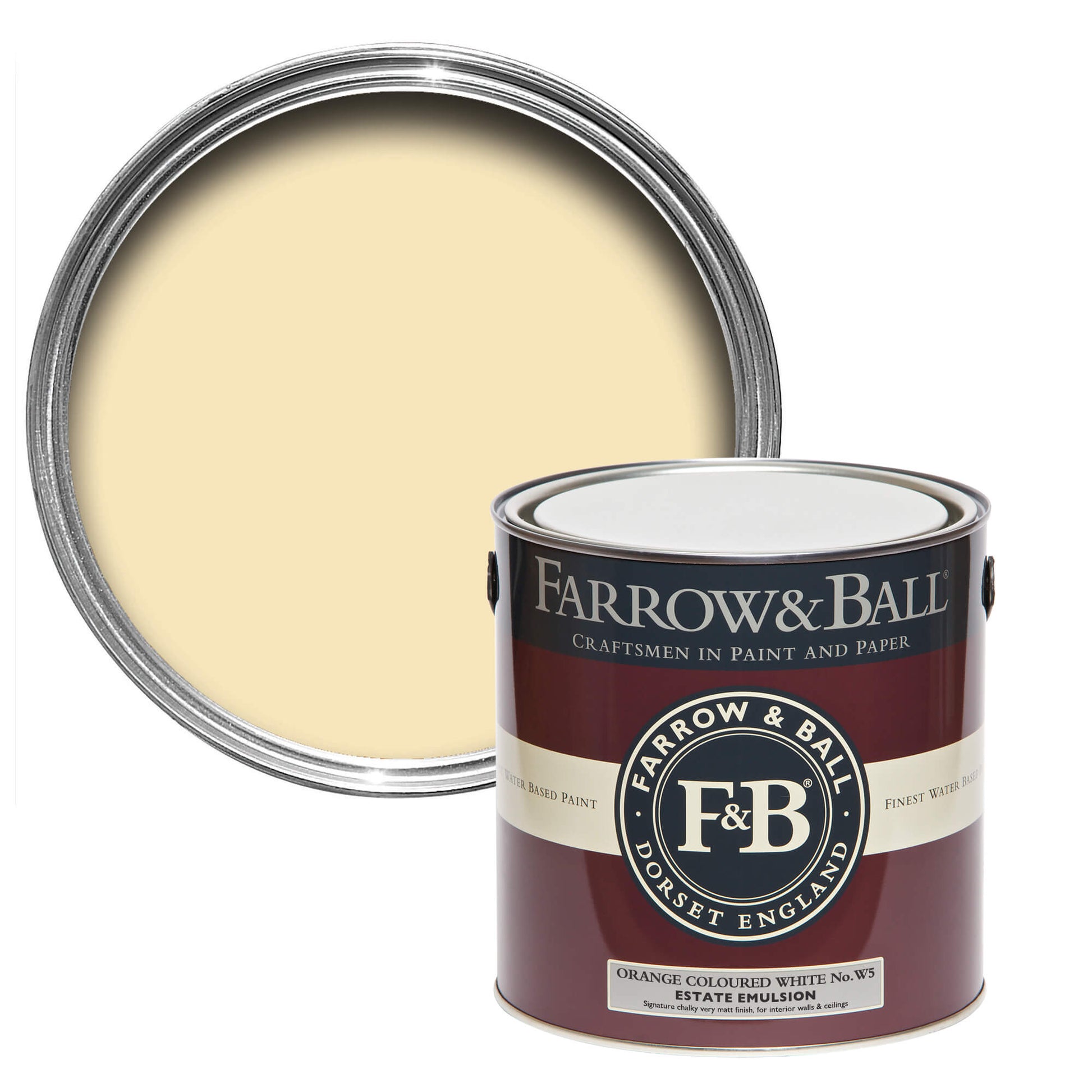 Bespoke Decor 5L Estate Eggshell Orange coloured White No.W5 paint